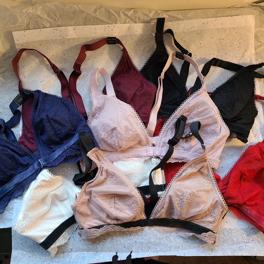 BUY 1 GET 1 FREE VICTORIA SECRET RED MESH BRALETTE - Picture 10 of 11